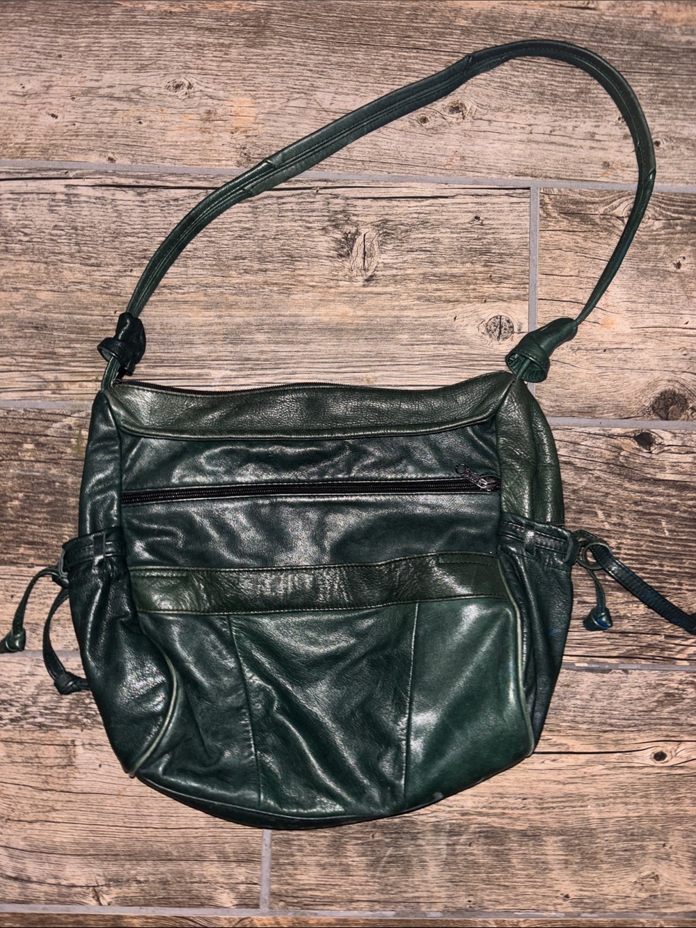 Genuine Green Leather VINTAGE Shoulder Bag